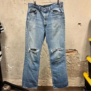 Levi's Vintage 90s 1992 517 Bootcut Distressed Boot Cut Jeans 36x36 34x36 ACTUAL